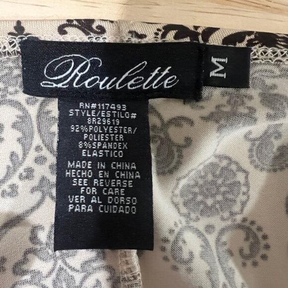 Roulette Knee Length Dress with 3/4 Sleeves - sz M - Picture 6 of 6